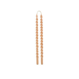 Bougies torsadées lot de 2 - Slim 1.2cm - Rose tendre