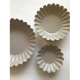 Coupelle à fruits Fleur en métal - Beige