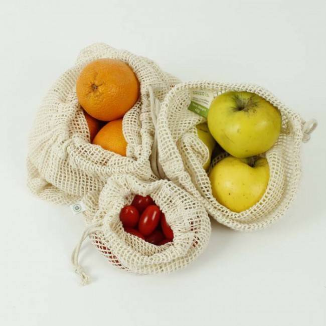 Mix de 3 sacs à vrac filet en coton bio
