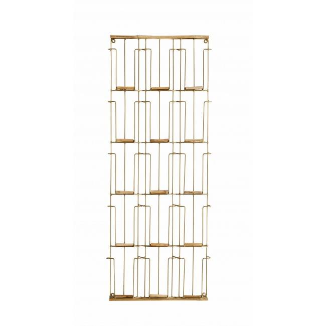 Porte cartes laiton vieilli et bois grand format