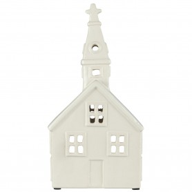 Petite église photophore céramique
