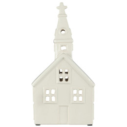 Petite église photophore céramique