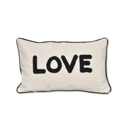 Coussin LOVE coton blanc