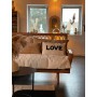 Coussin LOVE coton blanc