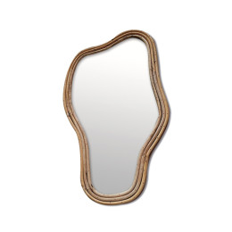 Miroir courbe contour bois