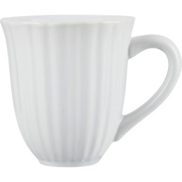 Tasse en grès rainurée - lot de 2 - Blanc