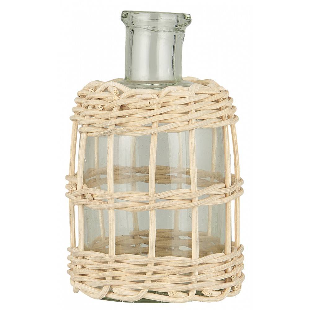 Petit vase verre et rotin de IB Laursen Scandimag Déco