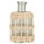 Petit vase verre et rotin
