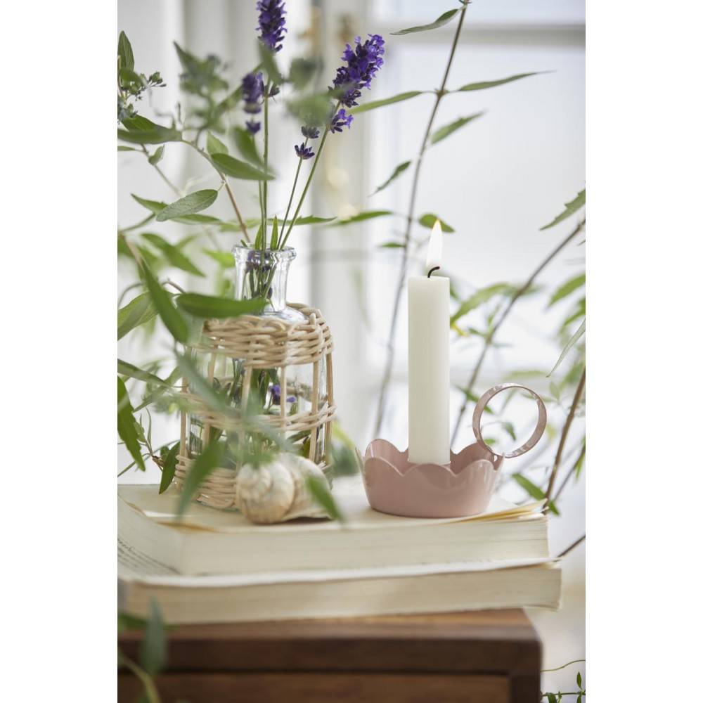 Petit vase verre et rotin de IB Laursen Scandimag Déco