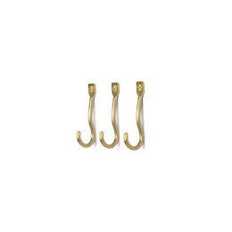 Crochets muraux curvature lot de 3 - Ferm Living - Laiton brossé