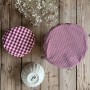 Couvre plat en coton vichy cerise - Lot de 4