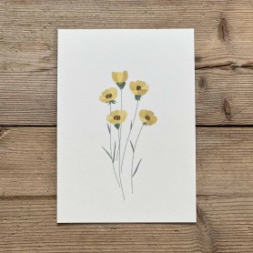 Carte postale florale - Bouton d'or