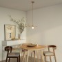 Suspension abat-jour disque en bois