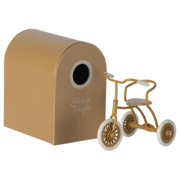 Tricycle Maileg et on garage - Ocre