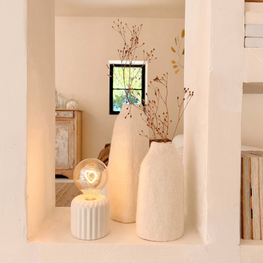 Lampe à poser coeur Led sans fil Scandimag Déco