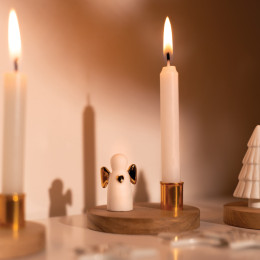 Petit bougeoir socle en bois "Ange"