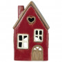 Petite maison photophore rouge 1 cœur