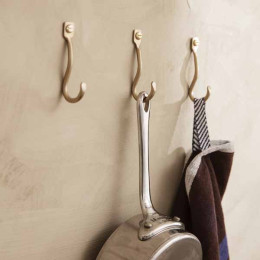 Crochets muraux lot de 3 - Ferm Living - Laiton brossé