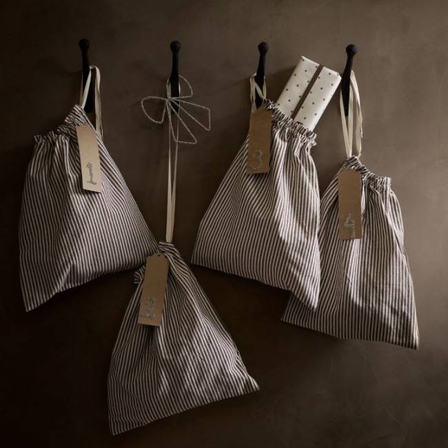 Pochon en coton rayures Moca