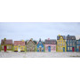 Maison photophore jaune porte bleue