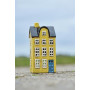 Maison photophore jaune porte bleue