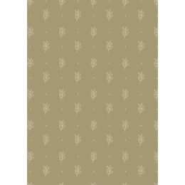 Papier cadeau vert petites feuilles