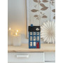 Maison photophore bleue porte rouge