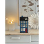 Maison photophore bleue porte rouge