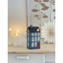 Maison photophore bleue porte rouge