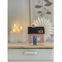 Maison photophore rose porte bleue