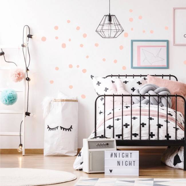 Lot De 120 Stickers Muraux À Pois Pour Chambre D'Enfant - Cercles - Vieux  Rose[J6588]