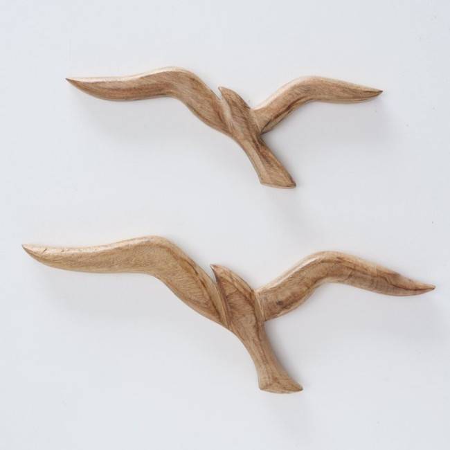 Set de 2 mouettes en bois