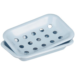 Porte savon 2 parties émail bleu clair