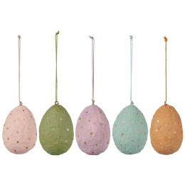Oeufs de Pâques petits points dorés