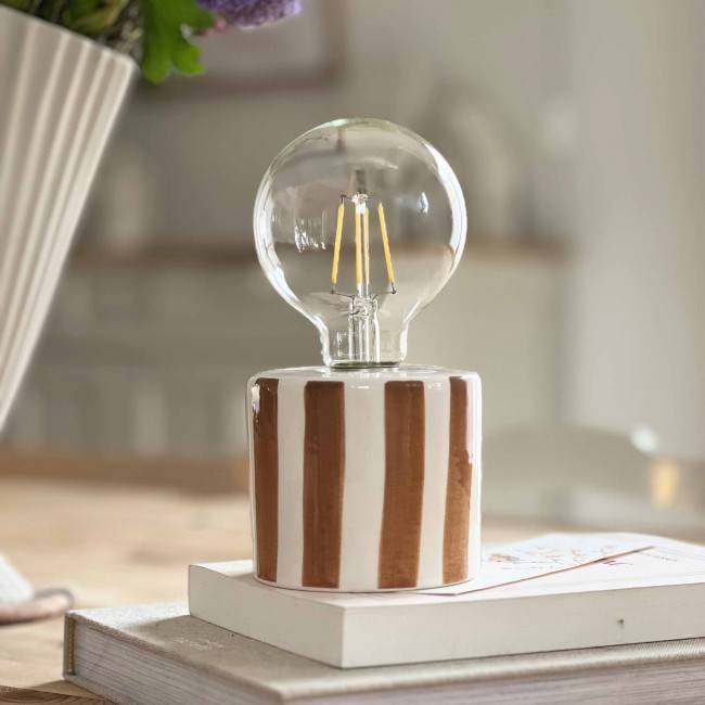 Lampe à poser décorative à rayures