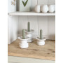 Bougeoirs en céramique blanc crème