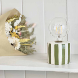 Lampe à poser décorative à rayures - Kaki