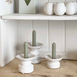 Bougeoirs en céramique blanc crème