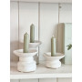 Bougeoirs en céramique blanc crème