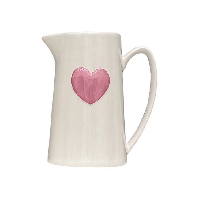 Pichet en céramique Coeur rose
