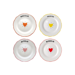 Lot de 4 assiettes Amour