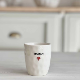 Gobelet tasse message - Maman coeur rouge