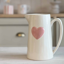 Pichet en céramique Coeur rose