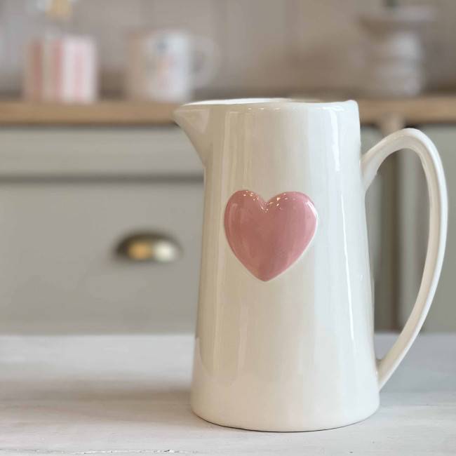 Pichet en céramique Coeur rose