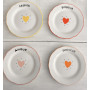 Lot de 4 assiettes Amour