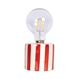 Lampe à poser décorative à rayures - Rouge