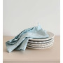 Torchon en coton et lin uni bleu ciel
