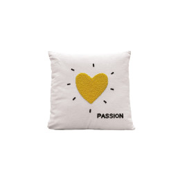 Coussin coeur Jaune