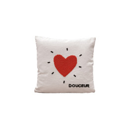 Coussin coeur brique