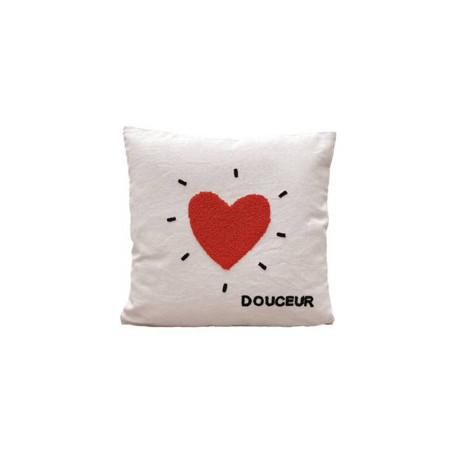 Coussin coeur brique